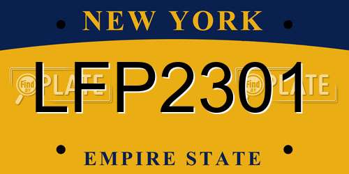 LFP2301 New York License Plate