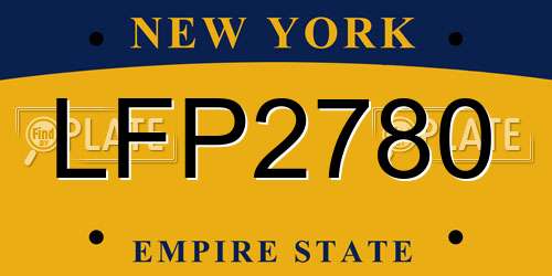 LFP2780 New York License Plate