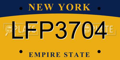 LFP3704 New York License Plate