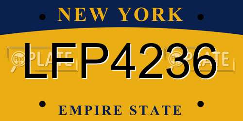 LFP4236 New York License Plate