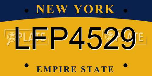 LFP4529 New York License Plate