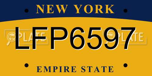LFP6597 New York License Plate