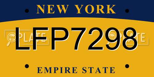 LFP7298 New York License Plate