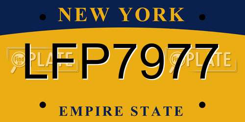 LFP7977 New York License Plate