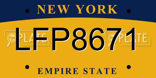 LFP8671 New York License Plate