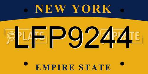 LFP9244 New York License Plate