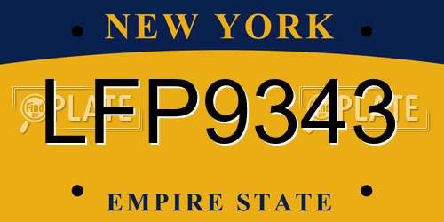 LFP9343 New York License Plate