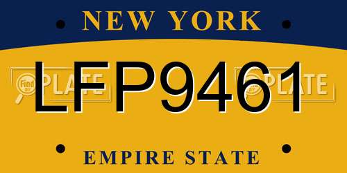 LFP9461 New York License Plate