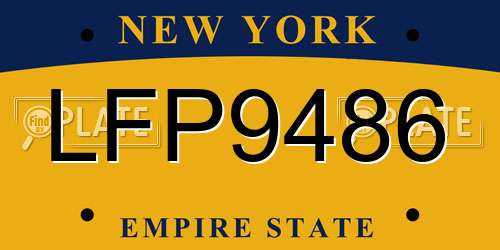LFP9486 New York License Plate