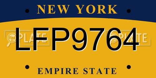 LFP9764 New York License Plate