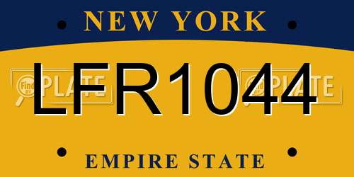 LFR1044 New York License Plate