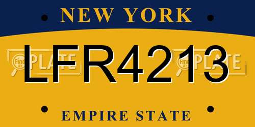LFR4213 New York License Plate