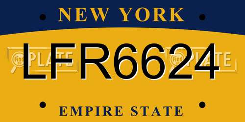LFR6624 New York License Plate
