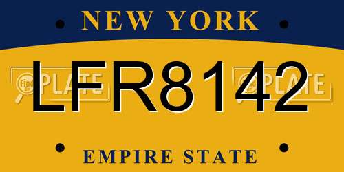 LFR8142 New York License Plate