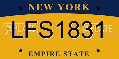LFS1831 New York License Plate