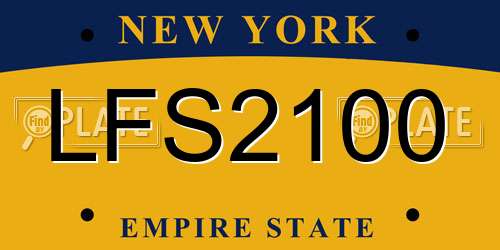 LFS2100 New York License Plate