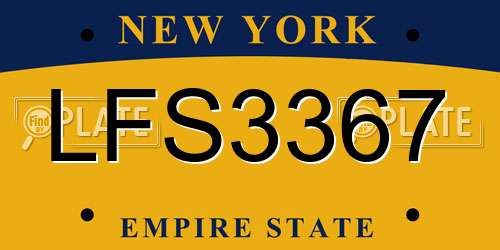 LFS3367 New York License Plate
