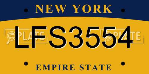 LFS3554 New York License Plate