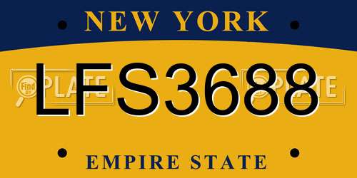 LFS3688 New York License Plate