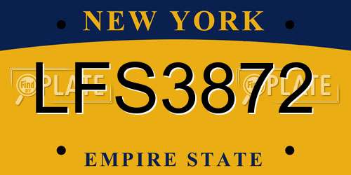 LFS3872 New York License Plate