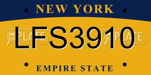 LFS3910 New York License Plate