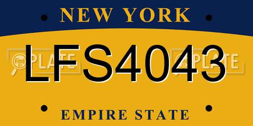 LFS4043 New York License Plate