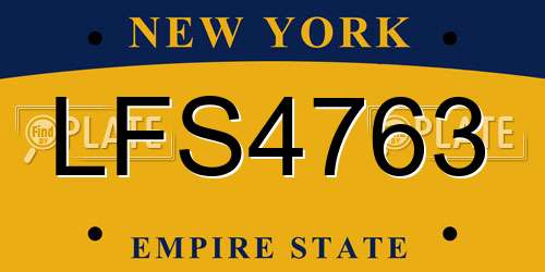 LFS4763 New York License Plate