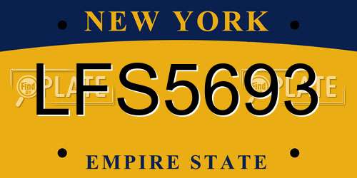 LFS5693 New York License Plate