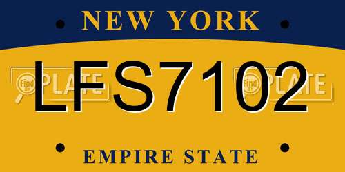 LFS7102 New York License Plate