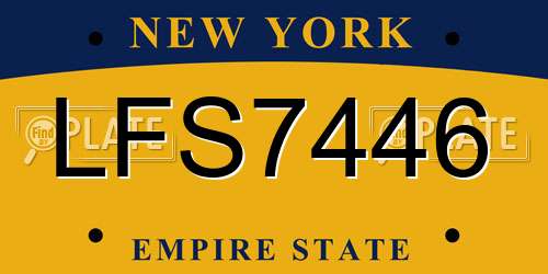 LFS7446 New York License Plate