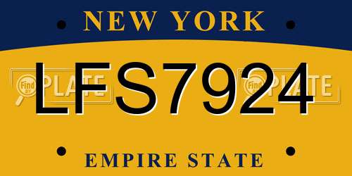 LFS7924 New York License Plate