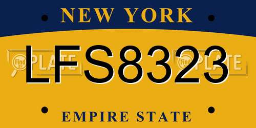 LFS8323 New York License Plate