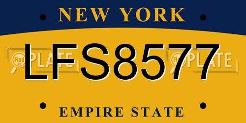 LFS8577 New York License Plate