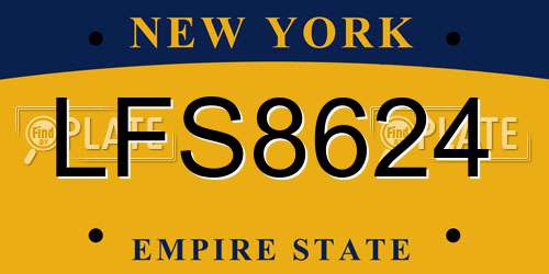 LFS8624 New York License Plate