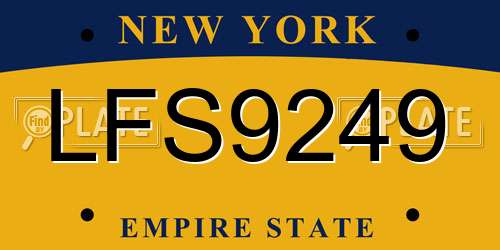 LFS9249 New York License Plate