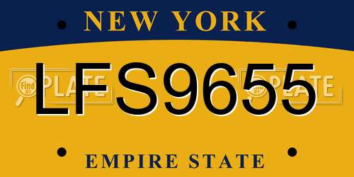 LFS9655 New York License Plate