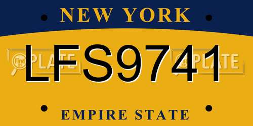 LFS9741 New York License Plate