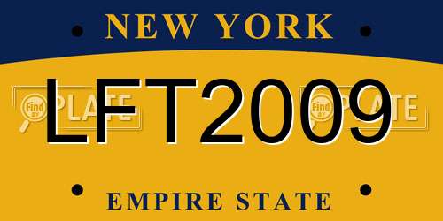 LFT2009 New York License Plate