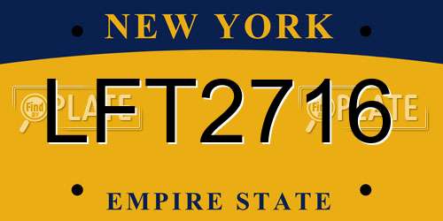 LFT2716 New York License Plate