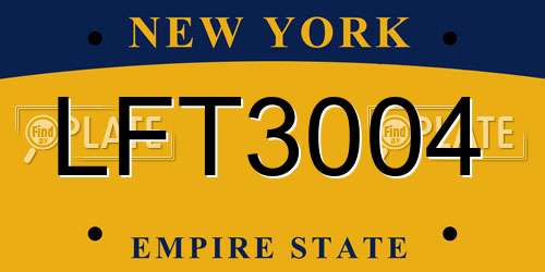 LFT3004 New York License Plate