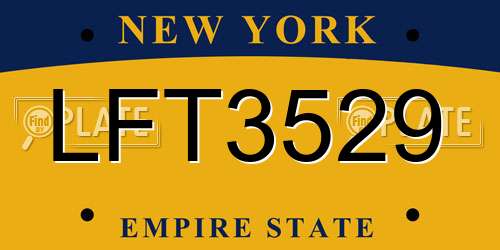 LFT3529 New York License Plate