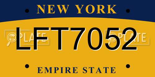 LFT7052 New York License Plate