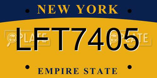 LFT7405 New York License Plate