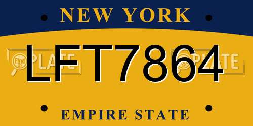 LFT7864 New York License Plate