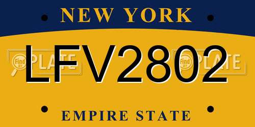 LFV2802 New York License Plate