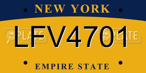 LFV4701 New York License Plate