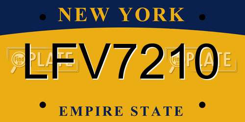 LFV7210 New York License Plate