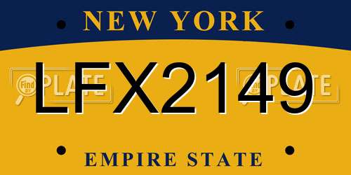 LFX2149 New York License Plate
