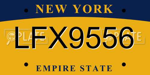 LFX9556 New York License Plate