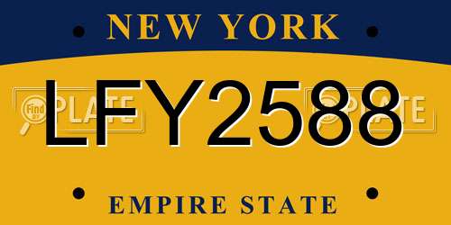 LFY2588 New York License Plate